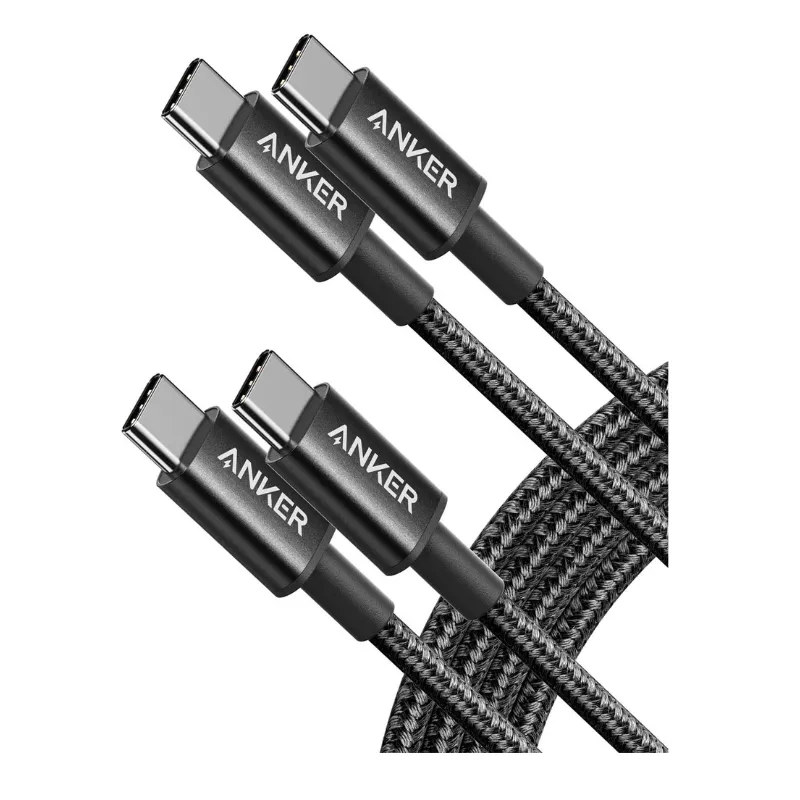 Anker USB C to USB C Cable, Type-C 60W Fast Charging Cable (6FT, 2Pack) for iPhone 16 Series, iPad mini 6 and More (Black)